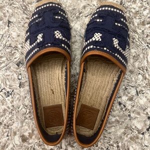 Tory Burch Crochet Canvas Knit Espadrilles